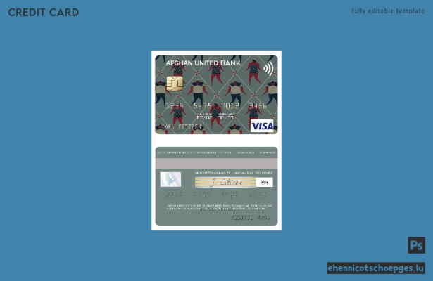 Beispielvorschau einer Visa-Karte der Afghan United Bank